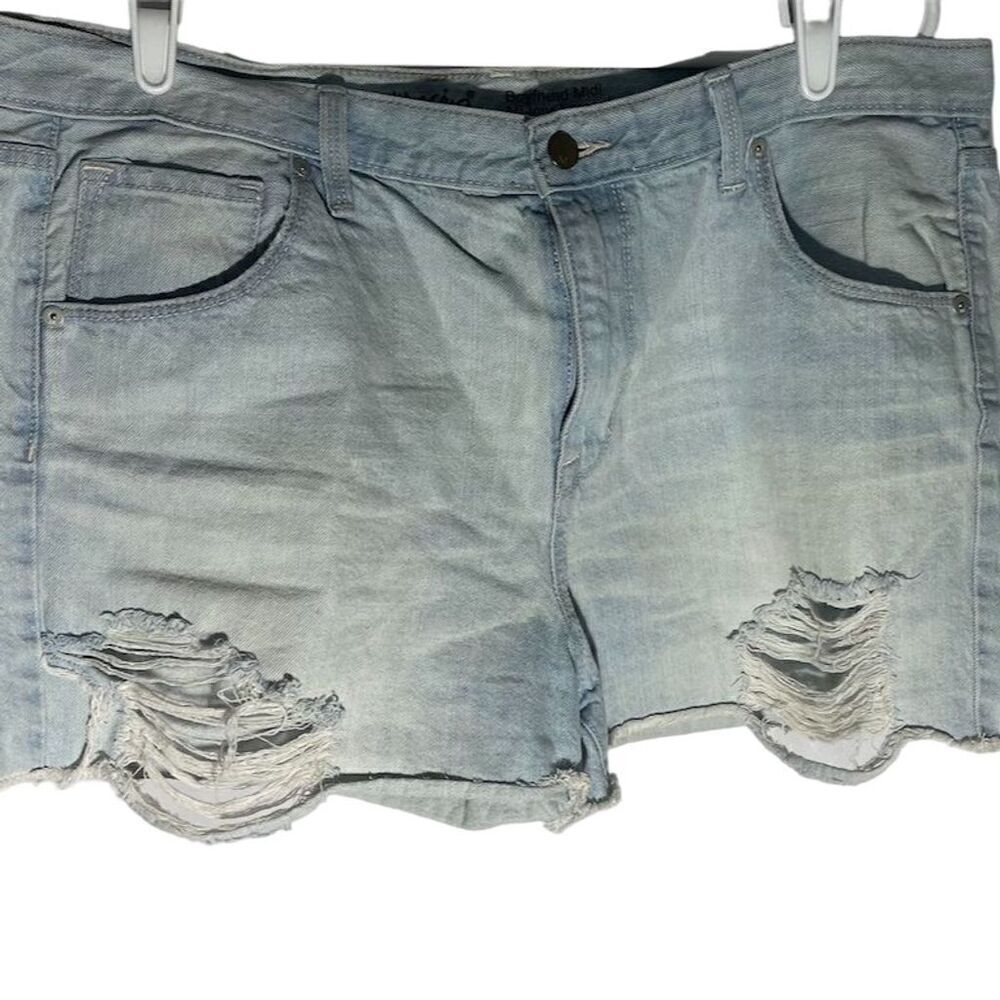 Mossino’s Distressed Boyfriend Denim Shorts Blue Size 14